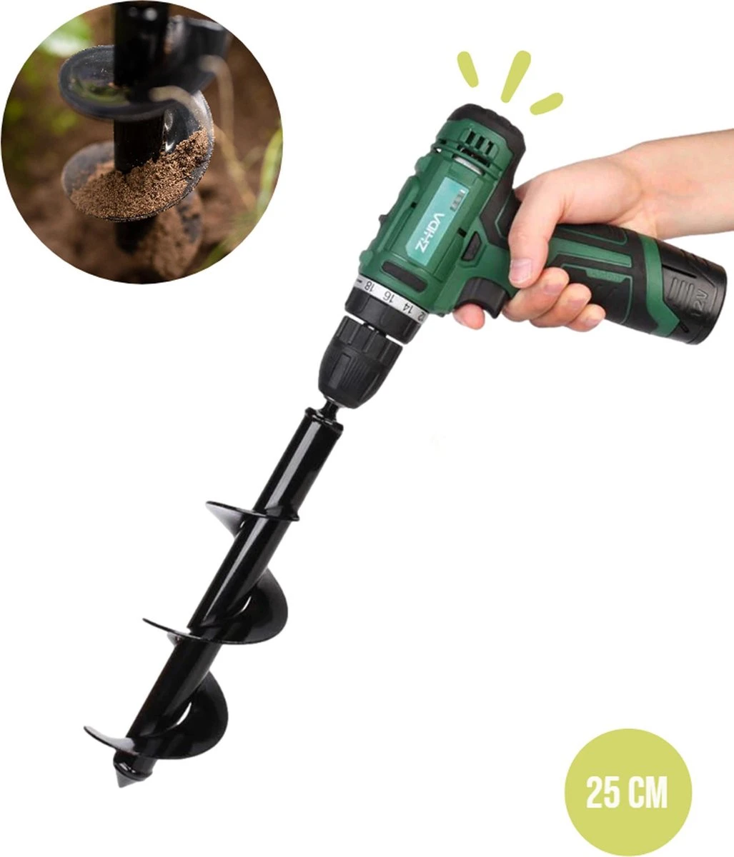 Merkloos Grondboor Voor Planten - 25 CM - Palenboor - Moestuin - Bollenplanter - Zwart 3 Merkloos Grondboor Voor Planten - 25 CM - Palenboor - Moestuin - Bollenplanter - Zwart