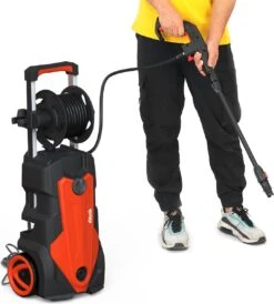 Merkloos Home Hogedrukreiniger - 2100W - 165 Bar - Met Verstelbare Nozzles Slanghaspel 5m Netsnoer 10m Slang - Voor Reiniging Huis Auto Tuin -Tuingereedschaps Winkel 1083x1200