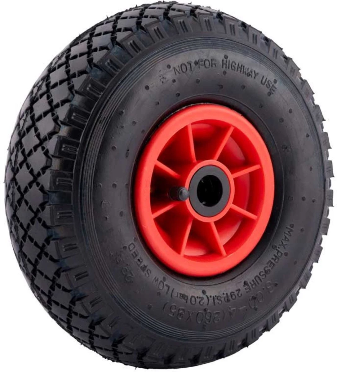 Benson Bolderkarwiel Steekwagenwiel Met Luchtband 3.00-4 | Asgatdiameter 20mm Rollager | Hoogte Wiel 26cm 12 Benson Bolderkarwiel Steekwagenwiel Met Luchtband 3.00-4 | Asgatdiameter 20mm Rollager | Hoogte Wiel 26cm - Afbeelding 10