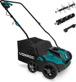 VONROC Elektrische Verticuteermachine - Gazonbeluchter – 1300W – Maaibreedte 320 Mm – 4 Dieptestanden (12/9/6/3 Mm) – Incl. 35L. Opvangbak