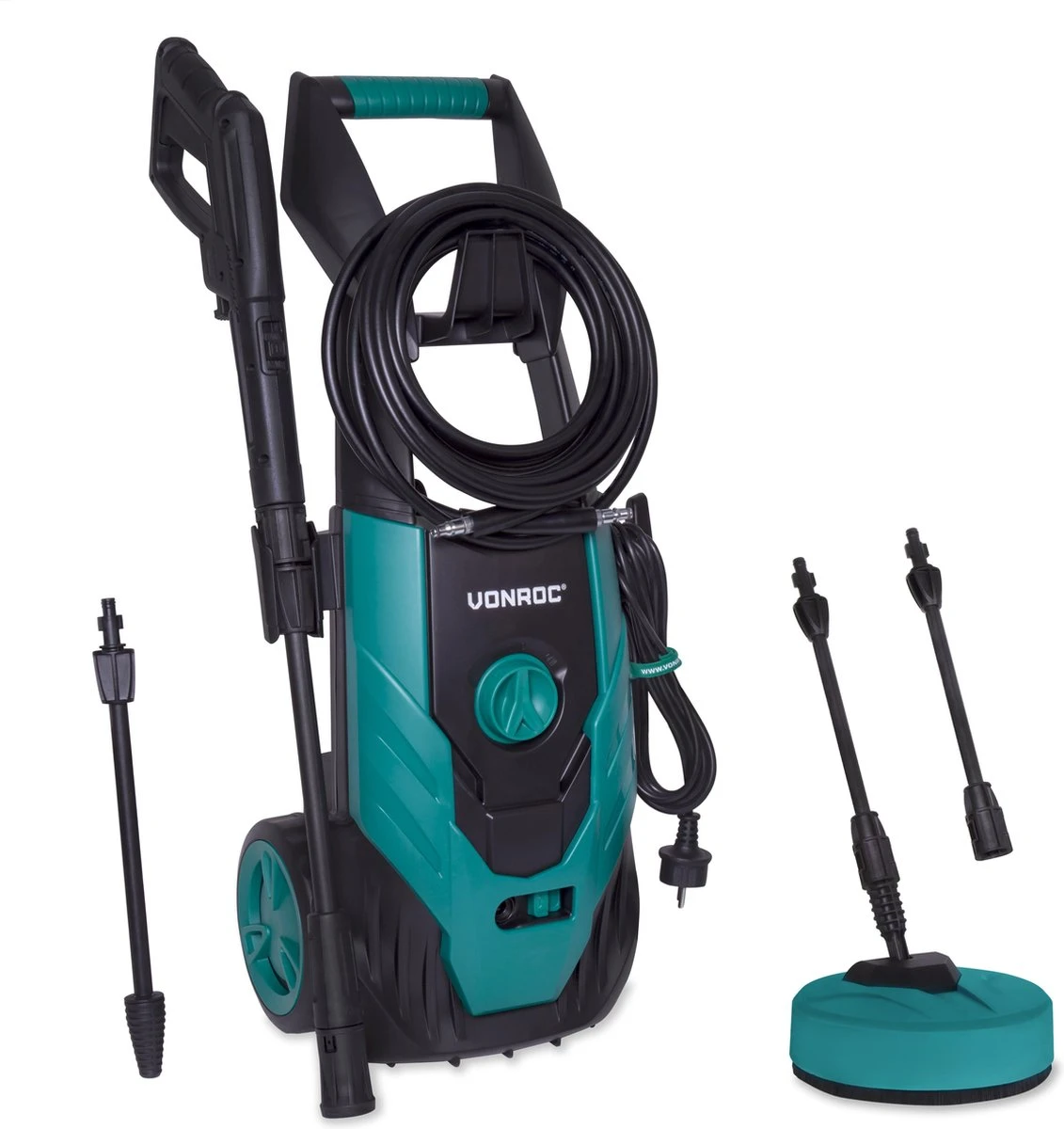 VONROC Hogedrukreiniger V18-2 1800W – 140 Bar – 420 L/h – Incl. 8m Slang, Geïntegreerde Reinigingsmiddelen Tank, Terrasreiniger, Spuitstukken En Accessoires 3 VONROC Hogedrukreiniger V18-2 1800W – 140 Bar – 420 L/h – Incl. 8m Slang, Geïntegreerde Reinigingsmiddelen Tank, Terrasreiniger, Spuitstukken En Accessoires