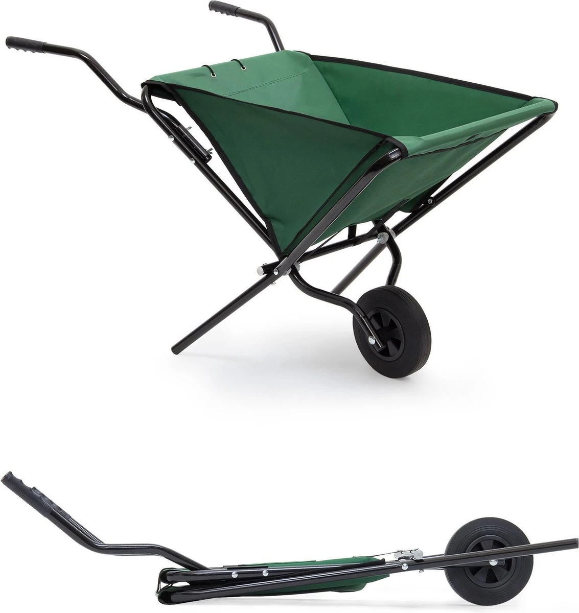 Relaxdays Kruiwagen Opvouwbaar - Inklapbare Tuinwagen - Vouwkruiwagen - Groen - 50 L 9 Relaxdays Kruiwagen Opvouwbaar - Inklapbare Tuinwagen - Vouwkruiwagen - Groen - 50 L - Afbeelding 7