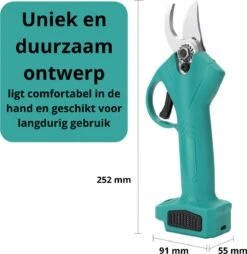 Merkloos Elektrische Snoeischaar - Professioneel - Accu Snoeischaar - 2 Accu's - Tuinieren - Tuinschaar - 30mm -Tuingereedschaps Winkel 1165x1200 2