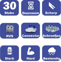 Mesjes Voor Gardena Robotmaaier - Husqvarna Automower - 30st - RVS Coated - Plastic Box + CONNECTOR -Tuingereedschaps Winkel 1180x1200