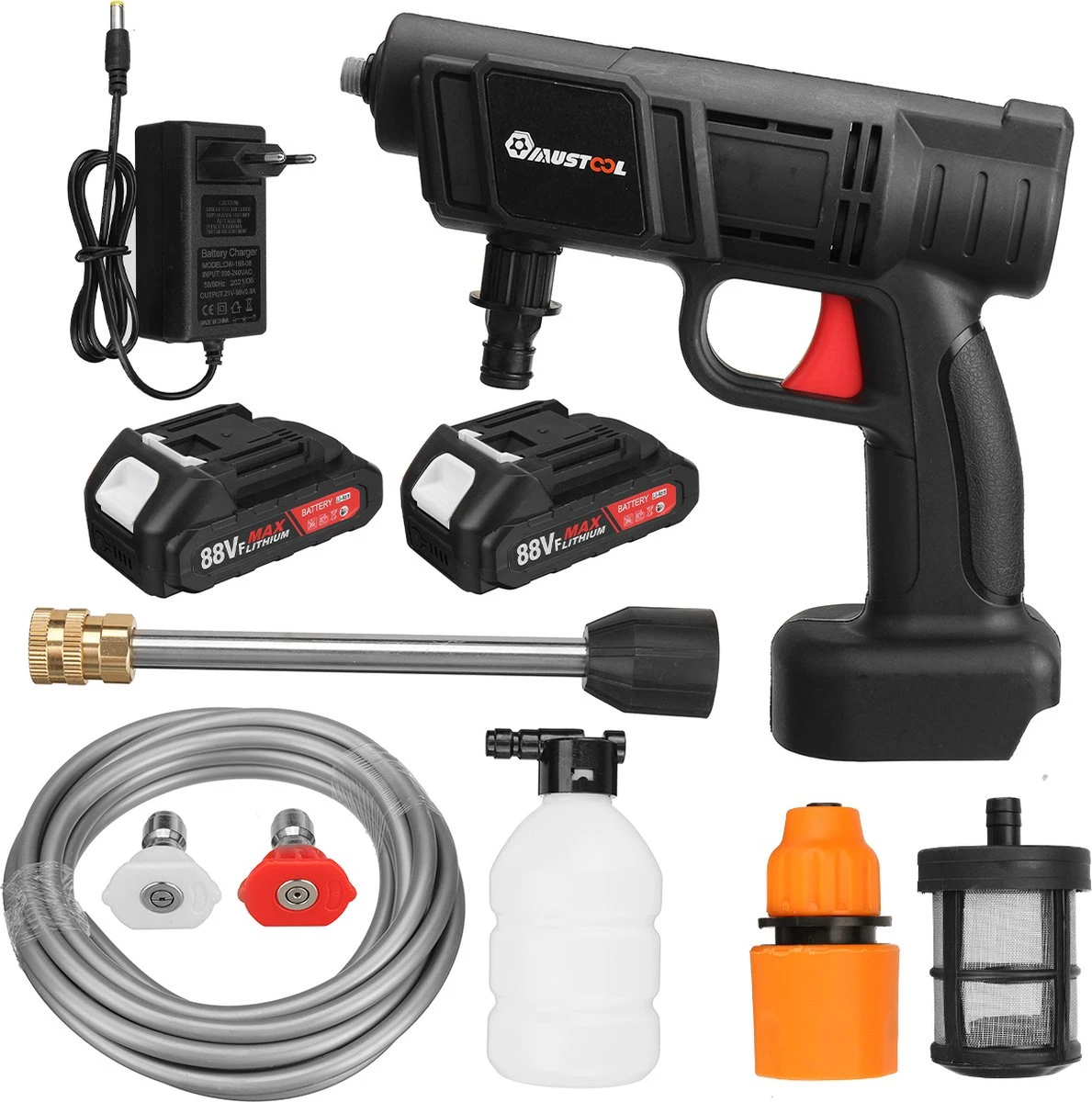 Merkloos Elektrische Accu-Hogedrukreiniger - 1.2mpa - Multifunctioneel Mondstuk - Draagbaar Oplaadbaar Snoerloos - Reinigingsspuitpistool - Met Rijke Accessoires - Voor Auto, Tuin, Terras, Raam - Zwart 9 Merkloos Elektrische Accu-Hogedrukreiniger - 1.2mpa - Multifunctioneel Mondstuk - Draagbaar Oplaadbaar Snoerloos - Reinigingsspuitpistool - Met Rijke Accessoires - Voor Auto, Tuin, Terras, Raam - Zwart - Afbeelding 7