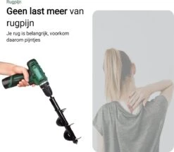 MaatWorkz - Grondboor - 25 CM - Boormachine - Bollenplanter - Moestuin - Palenboor - Boor - Tuin -Tuingereedschaps Winkel 1200x1045 1