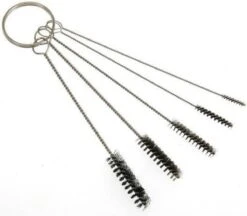 Merkloos Set Van 5 Stalen Schoonmaak Ragertjes / Borsteltjes Aan Sleutelring