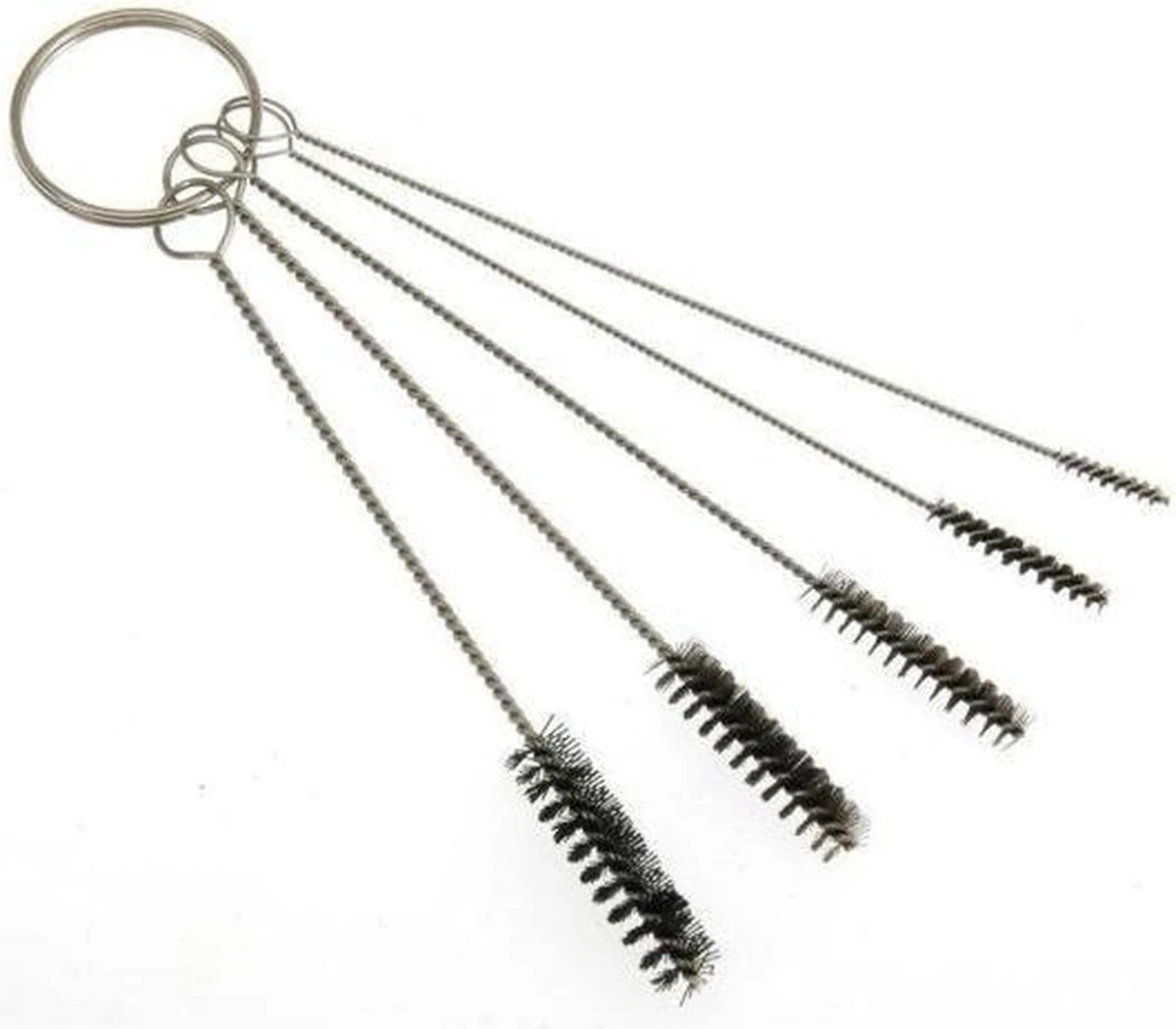 Merkloos Set Van 5 Stalen Schoonmaak Ragertjes / Borsteltjes Aan Sleutelring 3 Merkloos Set Van 5 Stalen Schoonmaak Ragertjes / Borsteltjes Aan Sleutelring