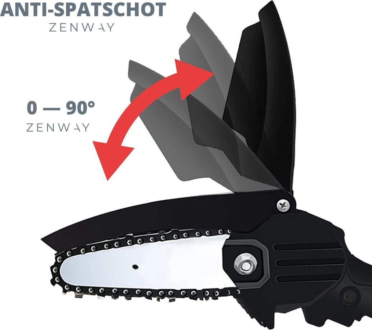 Zenway - Mini Kettingzaag - Snoeizaag - Kettingzaag - Kettingzaag Elektrisch Met 1 Accu- Inclusief Koffer - 1 Extra Accu - Zwart 6 Zenway - Mini Kettingzaag - Snoeizaag - Kettingzaag - Kettingzaag Elektrisch Met 1 Accu- Inclusief Koffer - 1 Extra Accu - Zwart - Afbeelding 4