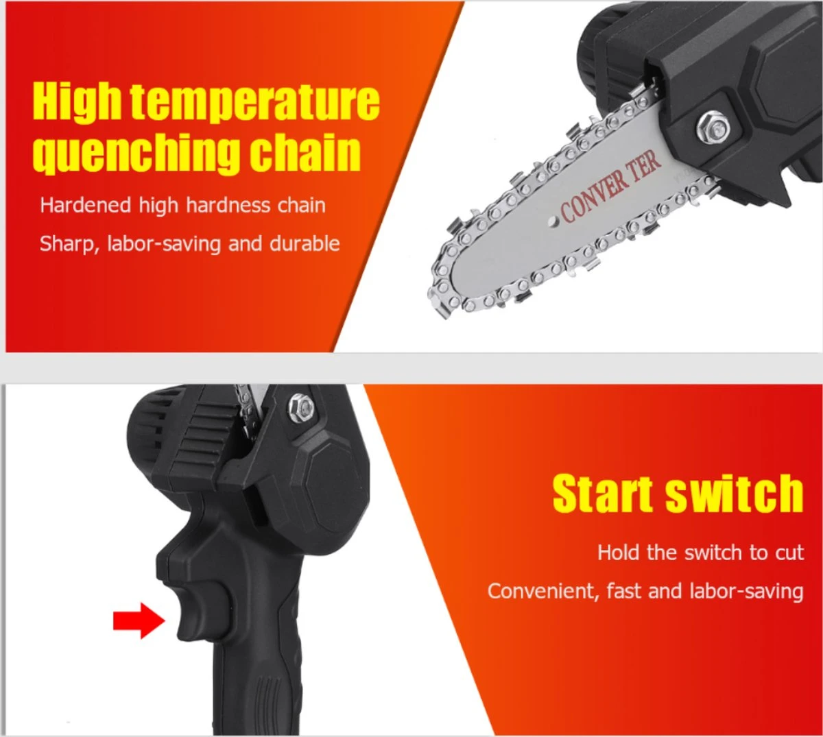 Violeworks® Accu Kettingzaag - Snoeizaag - Mini Kettingzaag - Handkettingzaag - Ook Voor Makita - Elektrische Kettingzaag - Elektrische Snoeischaar - Op Batterij - 2900 MAh - 1080W - 88V 4 Violeworks® Accu Kettingzaag - Snoeizaag - Mini Kettingzaag - Handkettingzaag - Ook Voor Makita - Elektrische Kettingzaag - Elektrische Snoeischaar - Op Batterij - 2900 MAh - 1080W - 88V - Afbeelding 2