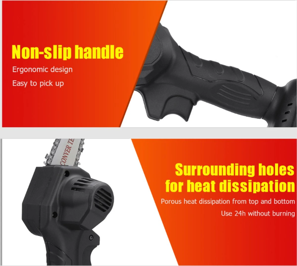 Violeworks® Accu Kettingzaag - Snoeizaag - Mini Kettingzaag - Handkettingzaag - Ook Voor Makita - Elektrische Kettingzaag - Elektrische Snoeischaar - Op Batterij - 2900 MAh - 1080W - 88V 5 Violeworks® Accu Kettingzaag - Snoeizaag - Mini Kettingzaag - Handkettingzaag - Ook Voor Makita - Elektrische Kettingzaag - Elektrische Snoeischaar - Op Batterij - 2900 MAh - 1080W - 88V - Afbeelding 3