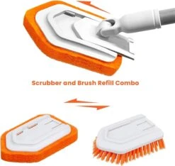 Merkloos Vloerschrobber - Bad Tegel Borstel Scrubber - Met 107cm Verstelbaar Lange - Voor Reiniging Badkamer Keuken Keramische Tegel - Oranje -Moederdag Cadeautje -Tuingereedschaps Winkel 1200x1138 2