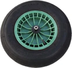 FORT 2PLy Kruiwagenwiel 400x100mm, Kunststof Velg, Kleur Groen, Luchtband 7 FORT 2PLy Kruiwagenwiel 400x100mm, Kunststof Velg, Kleur Groen, Luchtband -Tuingereedschaps Winkel 1200x1138
