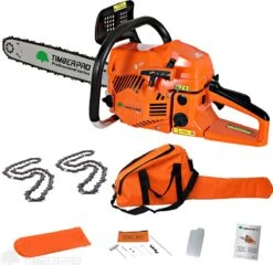 TIMBERPRO - Kettingzaag – Benzine - 62 Cc - Zwaardlengte 50 Cm - Transportzak - 2e Ketting -Tuingereedschaps Winkel 1200x1165 3