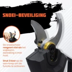 Reichlër® Elektrische Snoeischaar - 40 Mm Snijdiameter - 2x Accu - Anti-cut Functie - Heggenschaar - Takkenschaar - Zwart -Tuingereedschaps Winkel 1200x1200 204