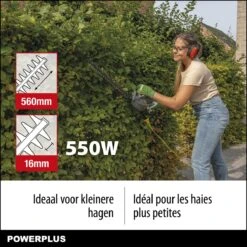 Powerplus POWEG40100 Elektrische Heggenschaar - 550W - Snoeien En Knippen - Zwaardlengte 560mm - Mesafstand 16mm - Haagschaar Voor Tuinonderhoud -Tuingereedschaps Winkel 1200x1200 255