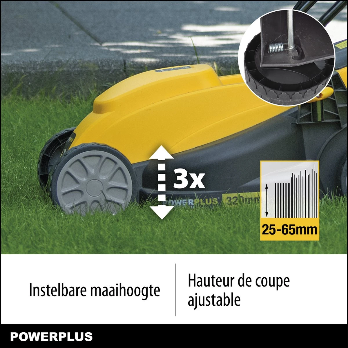 Powerplus POWXG6212T Elektrische Grasmaaier - Grasmachine Voor Kleine En Middelgrote Tuin - 1300W - Maaibreedte 320mm - Verstelbare Maaihoogte - 30L Opvangbak - Incl. Grastrimmer 250W 5 Powerplus POWXG6212T Elektrische Grasmaaier - Grasmachine Voor Kleine En Middelgrote Tuin - 1300W - Maaibreedte 320mm - Verstelbare Maaihoogte - 30L Opvangbak - Incl. Grastrimmer 250W - Afbeelding 3