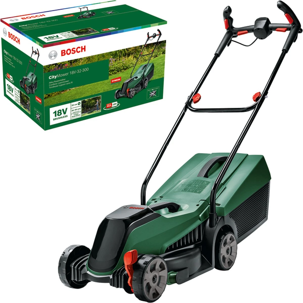 Bosch CityMower 18V-32-300 Grasmaaier - Maaibreedte 32 Cm - Zonder Accu En Lader 8 Bosch CityMower 18V-32-300 Grasmaaier - Maaibreedte 32 Cm - Zonder Accu En Lader - Afbeelding 6