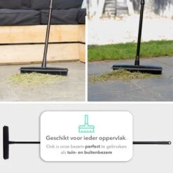 CLEANLY® Rubberen Bezem Met Vloerwisser - Kappersbezem - Zachte Bezem Binnen & Buiten - Vloertrekker Met Steel - 68-150 Cm -Tuingereedschaps Winkel 1200x1200 468