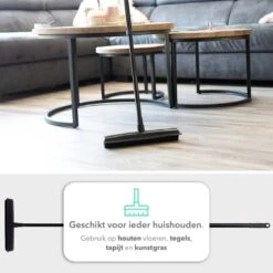 CLEANLY® Rubberen Bezem Met Vloerwisser - Kappersbezem - Zachte Bezem Binnen & Buiten - Vloertrekker Met Steel - 68-150 Cm -Tuingereedschaps Winkel 1200x1200 469