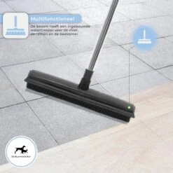 2 In 1 Rubberen Bezem – Bezem Binnen & Buiten – Vloerwisser Met Steel - Met Huisdierhaar Verwijderaar - Vloertrekker – Veger - Extra Lang 160cm -Tuingereedschaps Winkel 1200x1200 497