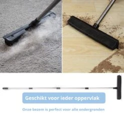 2 In 1 Rubberen Bezem – Bezem Binnen & Buiten – Vloerwisser Met Steel - Met Huisdierhaar Verwijderaar - Vloertrekker – Veger - Extra Lang 160cm -Tuingereedschaps Winkel 1200x1200 499