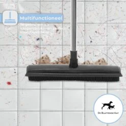 2 In 1 Rubberen Bezem – Bezem Binnen & Buiten – Vloerwisser Met Steel - Met Huisdierhaar Verwijderaar - Vloertrekker – Veger - Extra Lang 160cm -Tuingereedschaps Winkel 1200x1200 500