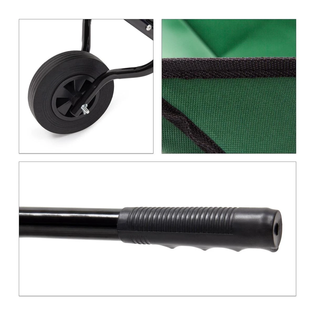 Relaxdays Kruiwagen Opvouwbaar - Inklapbare Tuinwagen - Vouwkruiwagen - Groen - 50 L 6 Relaxdays Kruiwagen Opvouwbaar - Inklapbare Tuinwagen - Vouwkruiwagen - Groen - 50 L - Afbeelding 4