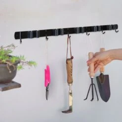 Bezem Ophangsysteem – Bezemhouder – Tuingereedschap – RVS – 5 Houders – 6 Haken - BAULK® -Tuingereedschaps Winkel 1200x1200 534