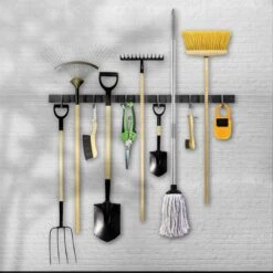 Bezem Ophangsysteem – Bezemhouder – Tuingereedschap – RVS – 5 Houders – 6 Haken - BAULK® -Tuingereedschaps Winkel 1200x1200 535