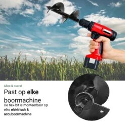 MaatWorkz - Grondboor - 25 CM - Boormachine - Bollenplanter - Moestuin - Palenboor - Boor - Tuin -Tuingereedschaps Winkel 1200x1200 551
