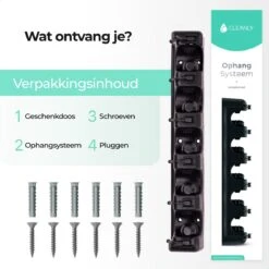 CLEANLY® Bezemhouder - Ophangsysteem Voor Tuingereedschap - Bezem Ophangsysteem - Gereedschapshouder Met Ophanghaken - ABS -Tuingereedschaps Winkel 1200x1200 590