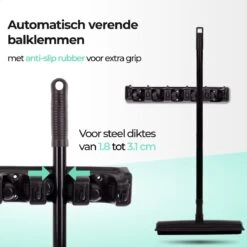 CLEANLY® Bezemhouder - Ophangsysteem Voor Tuingereedschap - Bezem Ophangsysteem - Gereedschapshouder Met Ophanghaken - ABS -Tuingereedschaps Winkel 1200x1200 593