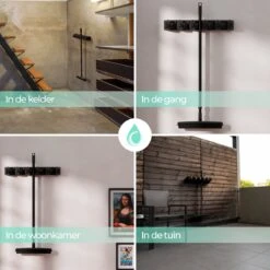 CLEANLY® Bezemhouder - Ophangsysteem Voor Tuingereedschap - Bezem Ophangsysteem - Gereedschapshouder Met Ophanghaken - ABS -Tuingereedschaps Winkel 1200x1200 594