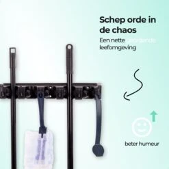 CLEANLY® Bezemhouder - Ophangsysteem Voor Tuingereedschap - Bezem Ophangsysteem - Gereedschapshouder Met Ophanghaken - ABS -Tuingereedschaps Winkel 1200x1200 595