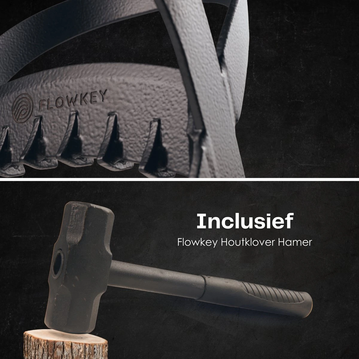 Flowkey® Houtklover - Houtsplijter Bijl - Houtkliever Kloofwig Gietijzer - Voor Hout & Aanmaakhout - Inclusief Gratis Hamer 4 Flowkey® Houtklover - Houtsplijter Bijl - Houtkliever Kloofwig Gietijzer - Voor Hout & Aanmaakhout - Inclusief Gratis Hamer - Afbeelding 2