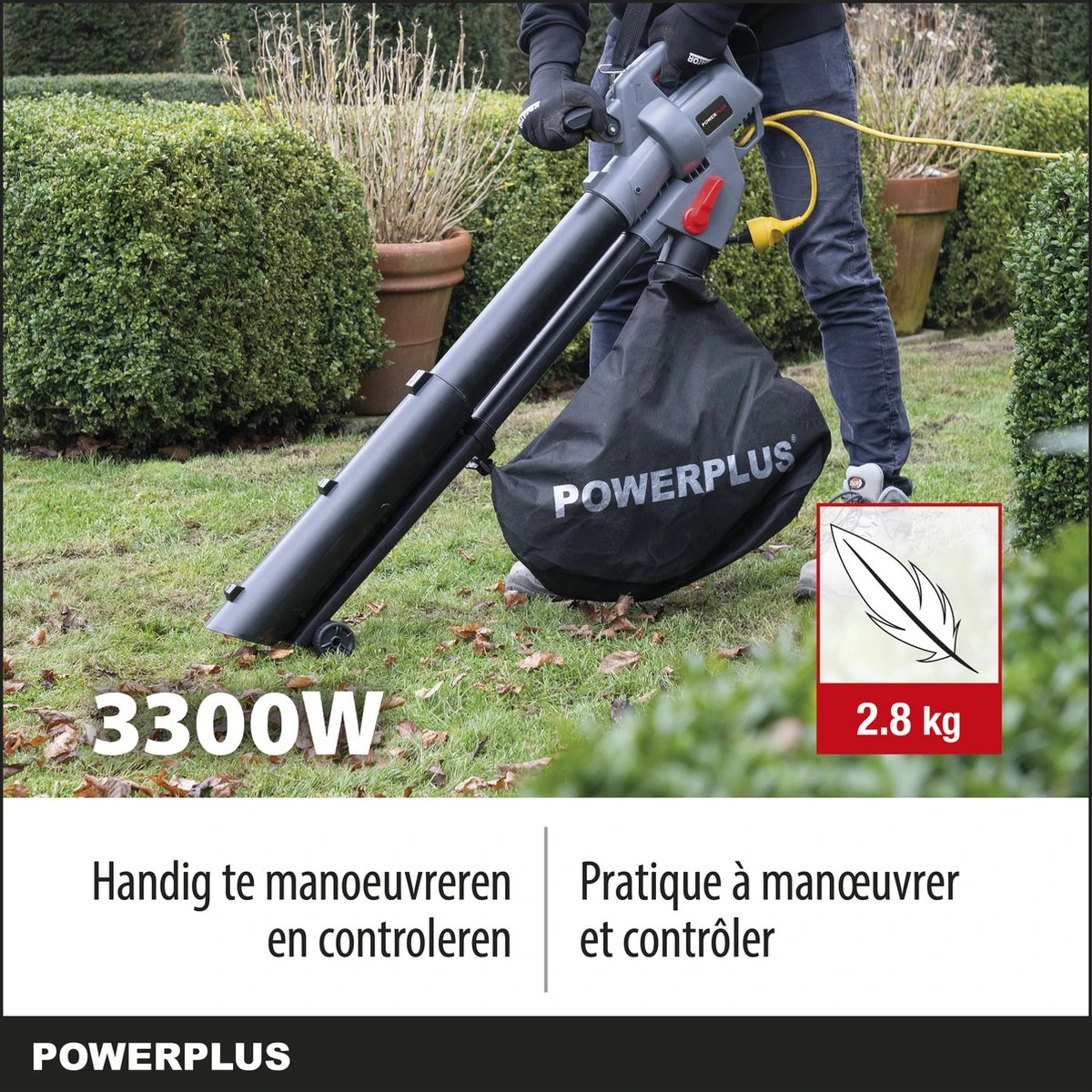 Powerplus POWEG9013 Elektrische Bladblazer - Bladzuiger En -versnipperaar - 3300W - Blazen - Zuigen - Versnipperen - Incl. 40L Opvangzak 4 Powerplus POWEG9013 Elektrische Bladblazer - Bladzuiger En -versnipperaar - 3300W - Blazen - Zuigen - Versnipperen - Incl. 40L Opvangzak - Afbeelding 2