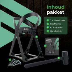 Lighted Lifestyle™| Houtklover Voor Aanmaakhout Incl. Kloofhamer - Houtsplijter - Houtkliever - Snel Haardhout - Gietijzer - Incl. Schroeven -Tuingereedschaps Winkel 1200x1200 789