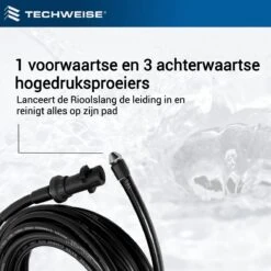 Techweise - Rioolslang Voor Kärcher K2 T/m K7 - 15M - Met Voorwaartse Hogedruksproeiers -Tuingereedschaps Winkel 1200x1200 817