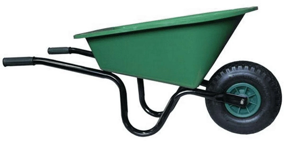 MM Eurotool Kinderkruiwagen Metaal Met Kunststof Bak - Groen 4 MM Eurotool Kinderkruiwagen Metaal Met Kunststof Bak - Groen - Afbeelding 2