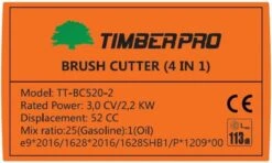 TIMBERPRO – 2in1 - Bosmaaier - Kantenmaaier - Benzine - 52 Cc - Draad En Mes - 3,0 PK 12 TIMBERPRO – 2in1 - Bosmaaier - Kantenmaaier - Benzine - 52 Cc - Draad En Mes - 3,0 PK -Tuingereedschaps Winkel 1200x721 5