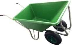 Kruiwagen Met Dubbel Luchtwiel Stal Eco Groen 160 Liter -Tuingereedschaps Winkel 1200x741