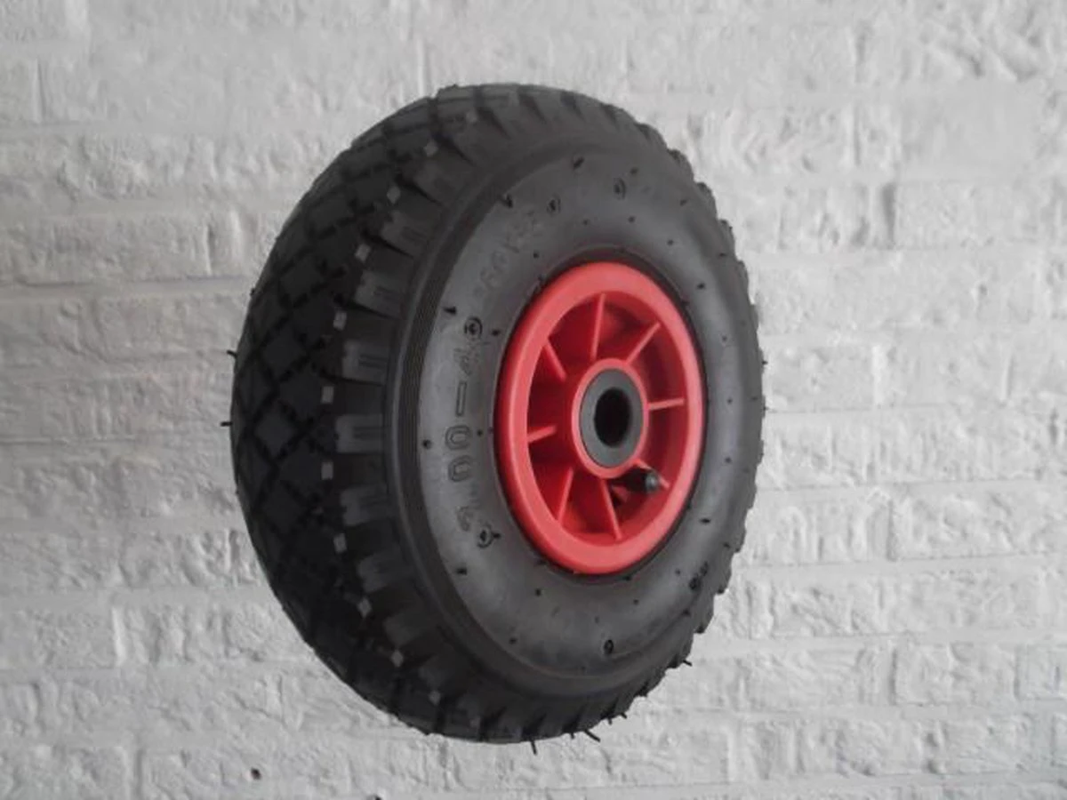 Benson Bolderkarwiel Steekwagenwiel Met Luchtband 3.00-4 | Asgatdiameter 20mm Rollager | Hoogte Wiel 26cm 6 Benson Bolderkarwiel Steekwagenwiel Met Luchtband 3.00-4 | Asgatdiameter 20mm Rollager | Hoogte Wiel 26cm - Afbeelding 4