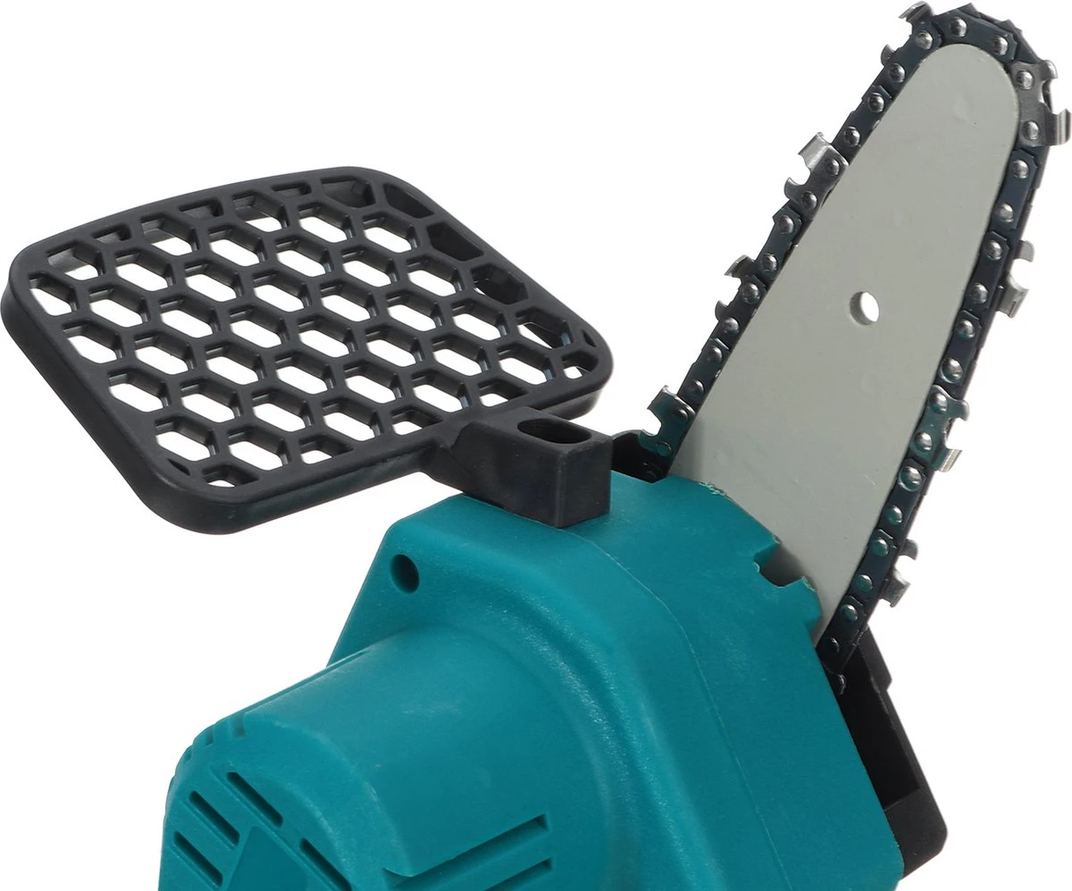 Merkloos Mini Accu Kettingzaag - 4 Inch Elektrische Boomzaag - Handkettingzaag - Met 2 Accu En 1 Oplader - Voor Tuinboom Ranch Bomen Snijden Hout- Blauw 4 Merkloos Mini Accu Kettingzaag - 4 Inch Elektrische Boomzaag - Handkettingzaag - Met 2 Accu En 1 Oplader - Voor Tuinboom Ranch Bomen Snijden Hout- Blauw - Afbeelding 2