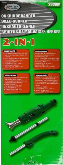 Hofftech Weed Burner Elektrische Onkruidbrander - 2000W - Max. 600 °C - BBQ Aansteker -Tuingereedschaps Winkel 464x1200