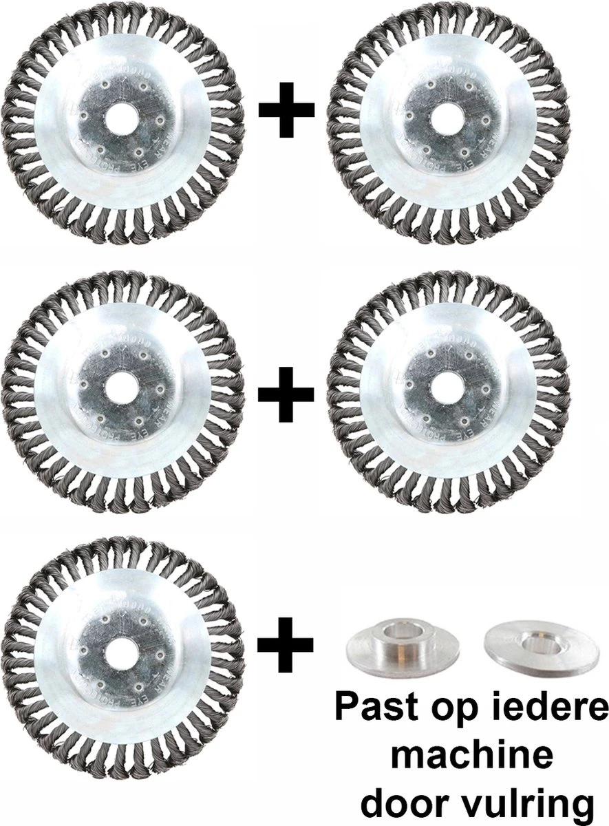 Universele Onkruidborstel Per 5 - 15CM - Max. Toerental 10.000 P/m - Onkruid Verwijderen - Onkruidverwijderaar - Tuingereedschap - Onkruidborstel Bosmaaier - Opzetstuk - SET 3 Universele Onkruidborstel Per 5 - 15CM - Max. Toerental 10.000 P/m - Onkruid Verwijderen - Onkruidverwijderaar - Tuingereedschap - Onkruidborstel Bosmaaier - Opzetstuk - SET