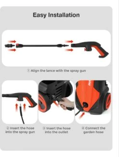 Merkloos Home Hogedrukreiniger - 2100W - 165 Bar - Met Verstelbare Nozzles Slanghaspel 5m Netsnoer 10m Slang - Voor Reiniging Huis Auto Tuin -Tuingereedschaps Winkel 914x1200 1