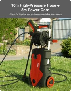 Merkloos Home Hogedrukreiniger - 2100W - 165 Bar - Met Verstelbare Nozzles Slanghaspel 5m Netsnoer 10m Slang - Voor Reiniging Huis Auto Tuin -Tuingereedschaps Winkel 939x1200 4