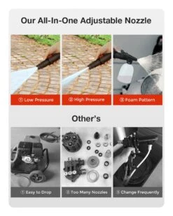 Merkloos Home Hogedrukreiniger - 2100W - 165 Bar - Met Verstelbare Nozzles Slanghaspel 5m Netsnoer 10m Slang - Voor Reiniging Huis Auto Tuin -Tuingereedschaps Winkel 960x1200 1